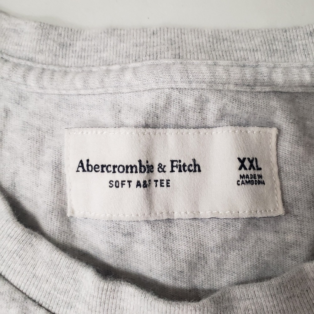 Abercrombie Fitch Mens XXL Gray Soft Tee Short Sleeve Crew Neck Casual‎ T Shirt - Picture 4 of 6